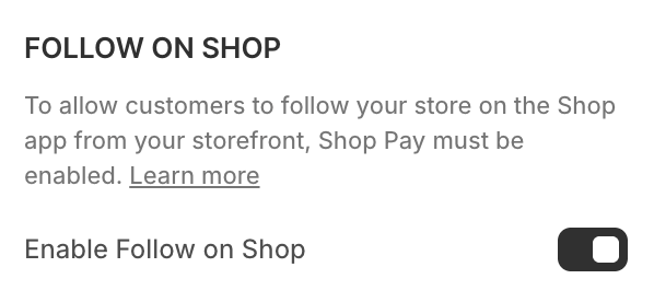 footer follow on shop