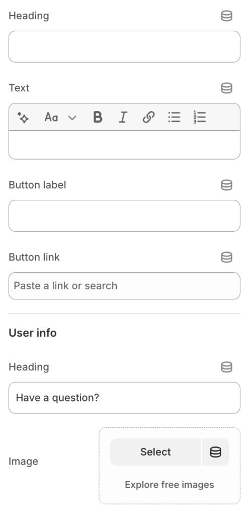 login template contact info block
