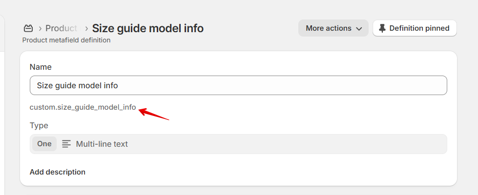 model info metafield