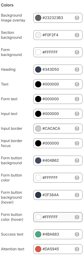 password content colors