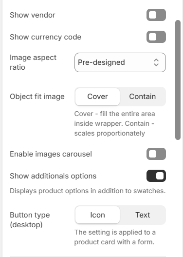 product card general