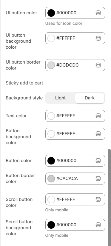 product template colors
