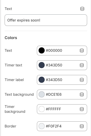 product template countdown block