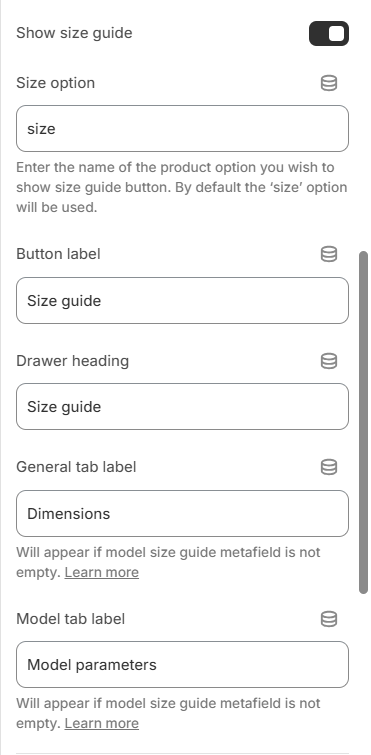product template size guide