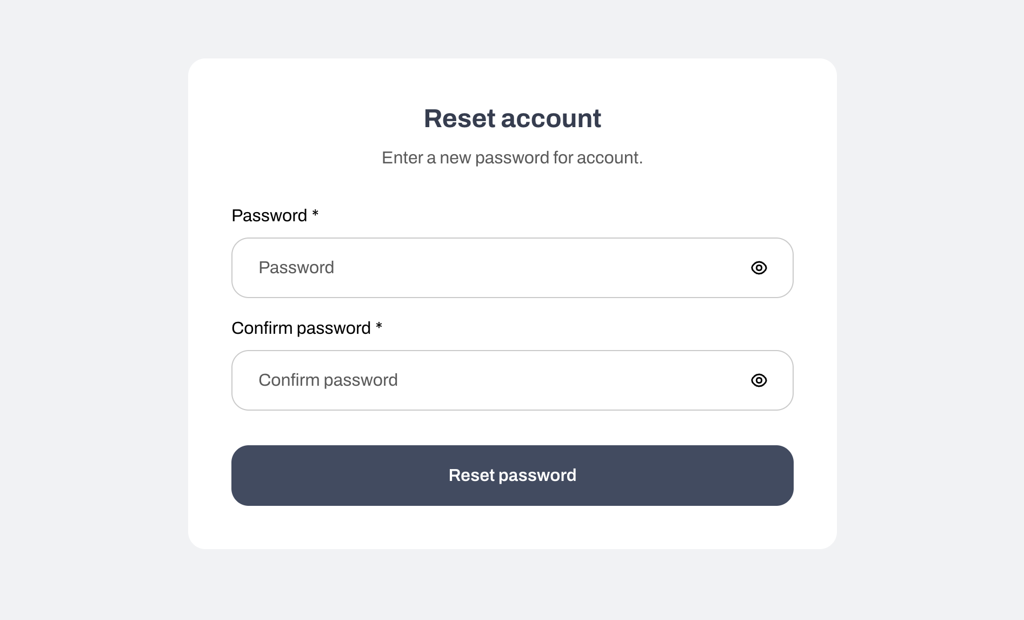 reset password
