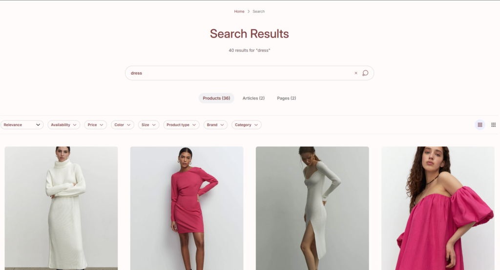 search results